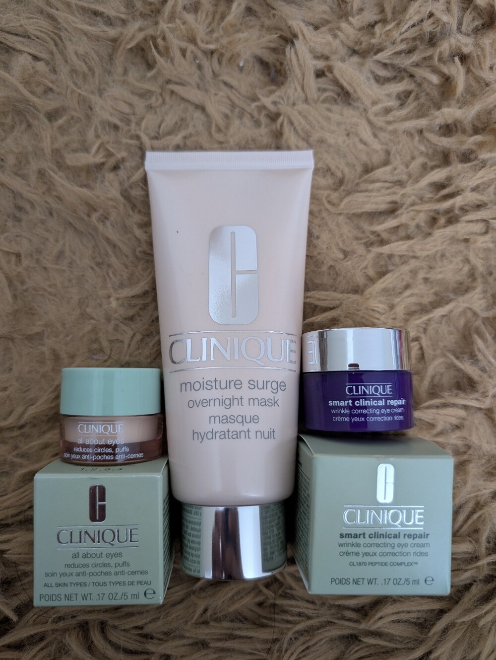 Clinique Skincare Bundle x3 | Moisture Surge Mask + All About Eyes NIB